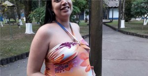 Mesmo tendo plano de saúde, a gestante Gabriela Moreno, optou por fazer seu pré-natal e o parto pela rede pública de Saúde de Ipatinga. Foto: SECOM/PMI.