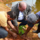 Prefeito de Periquito Geraldo Godoy plantando muda de arvore