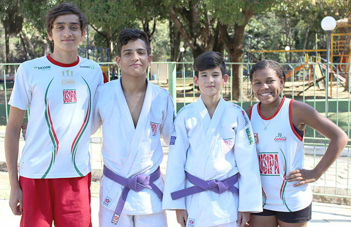Os atletas Marcus Akerman, Igor Ferreira, Fabrício Parreira e Ketlen da Silva - Foto: Matheus Luan