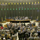 Brasília -  Plenário da Câmara dos Deputados durante sessão para votação da intervenção federal na segurança pública do Rio de Janeiro -
 Foto:Wilson Dias/Agência Brasil